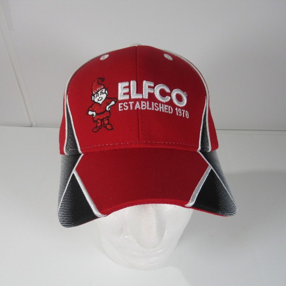 ELFCO Hardware Hat‎ NEW Adjustable Elf Logo Embroidered Baseball Style Cap Red